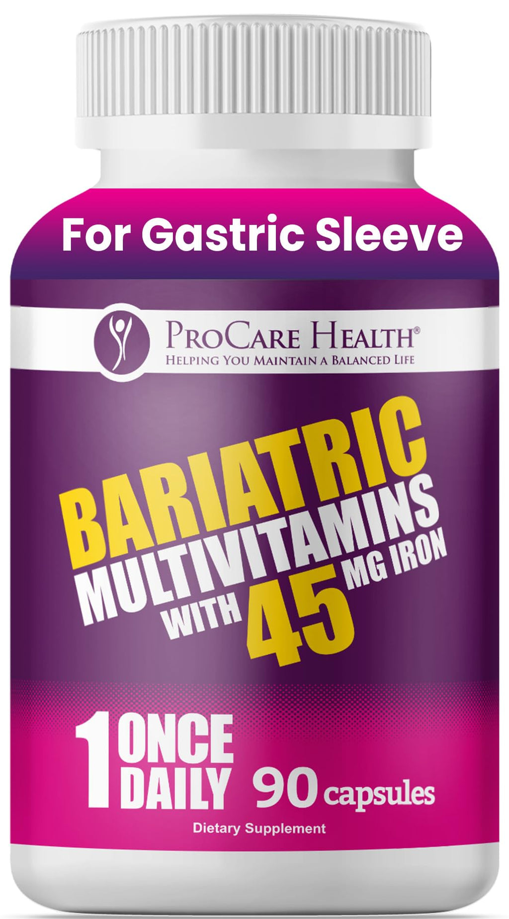 ProCare Bariatric Multivitamin 45mg Iron, 90 Capsules, Once Daily