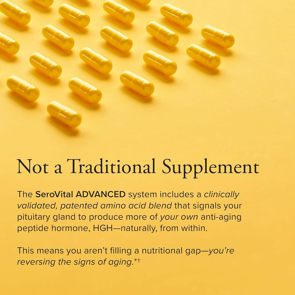Serovital Advanced - Anti-Aging Supplement - HGH Supplement for Women – Supports Energy, Sleep, Weight Management, Metabolism, Skin - 30 Servings