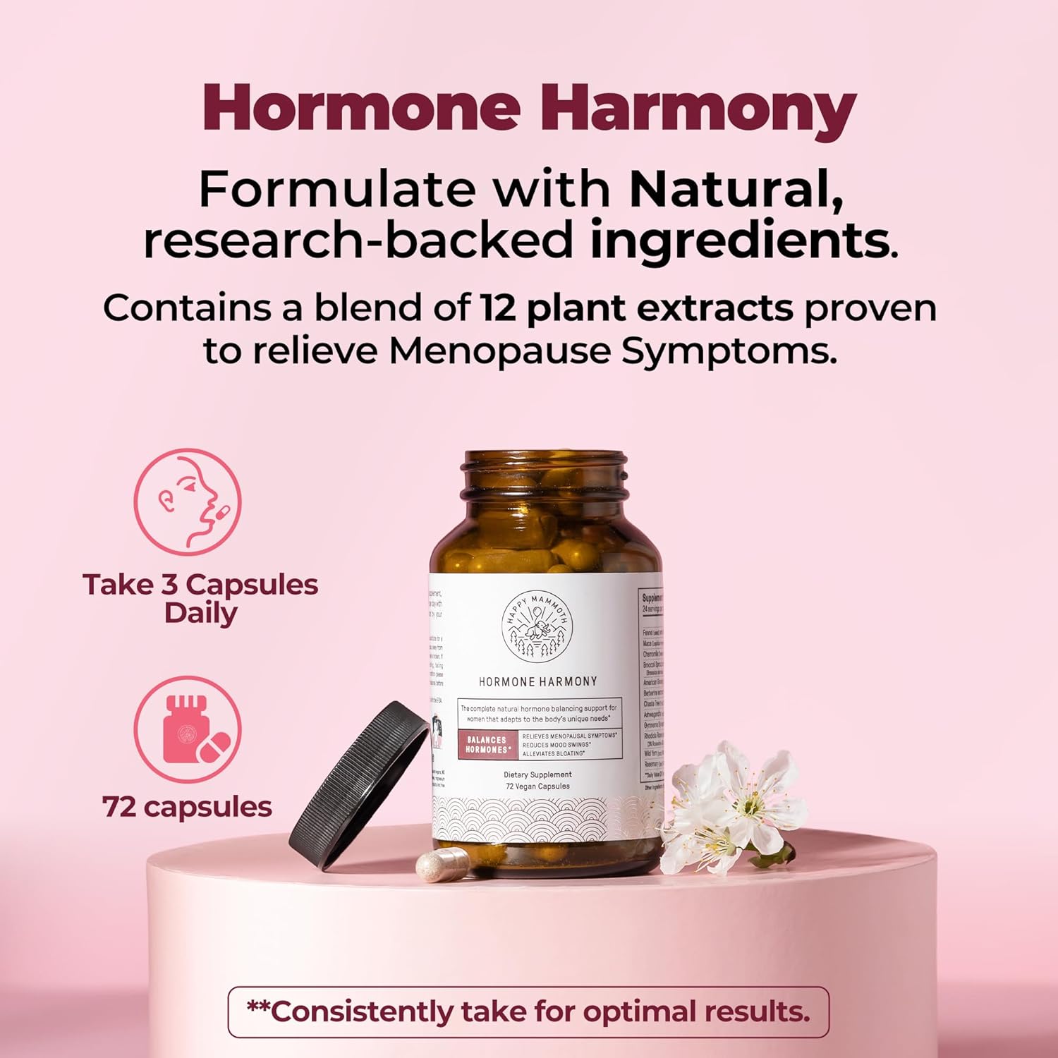 Ultra  Potent Hormone Harmony Natural Hormonal Support for Women 72 Capsules.