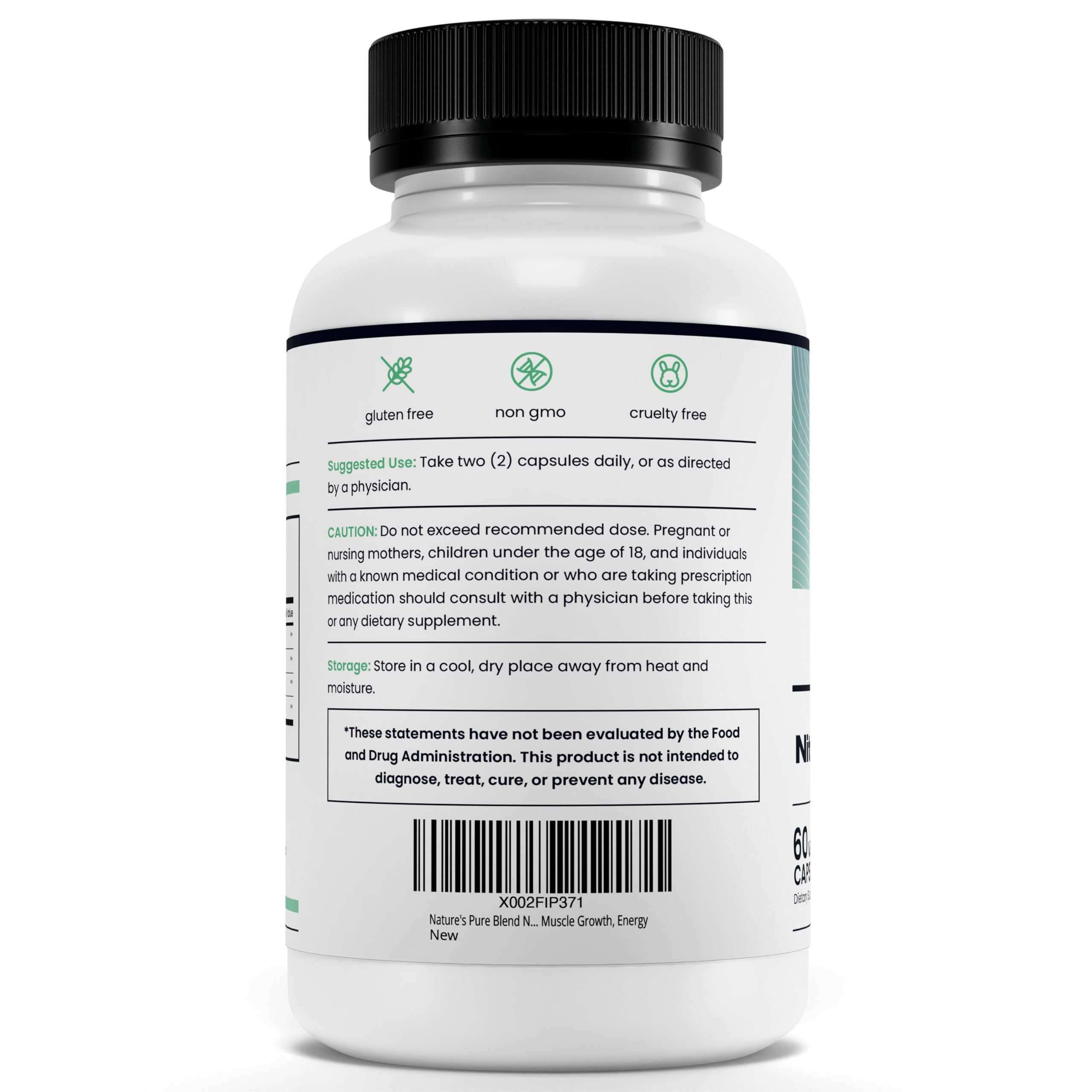 Nature's Pure Blend Nitric Oxide Supplements for Men – L-Arginine L-Citrulline – Heart Support & Flow Circulation Booster – 1500MG L Arginine and L Citrulline, Preworkout, Bodybuilding