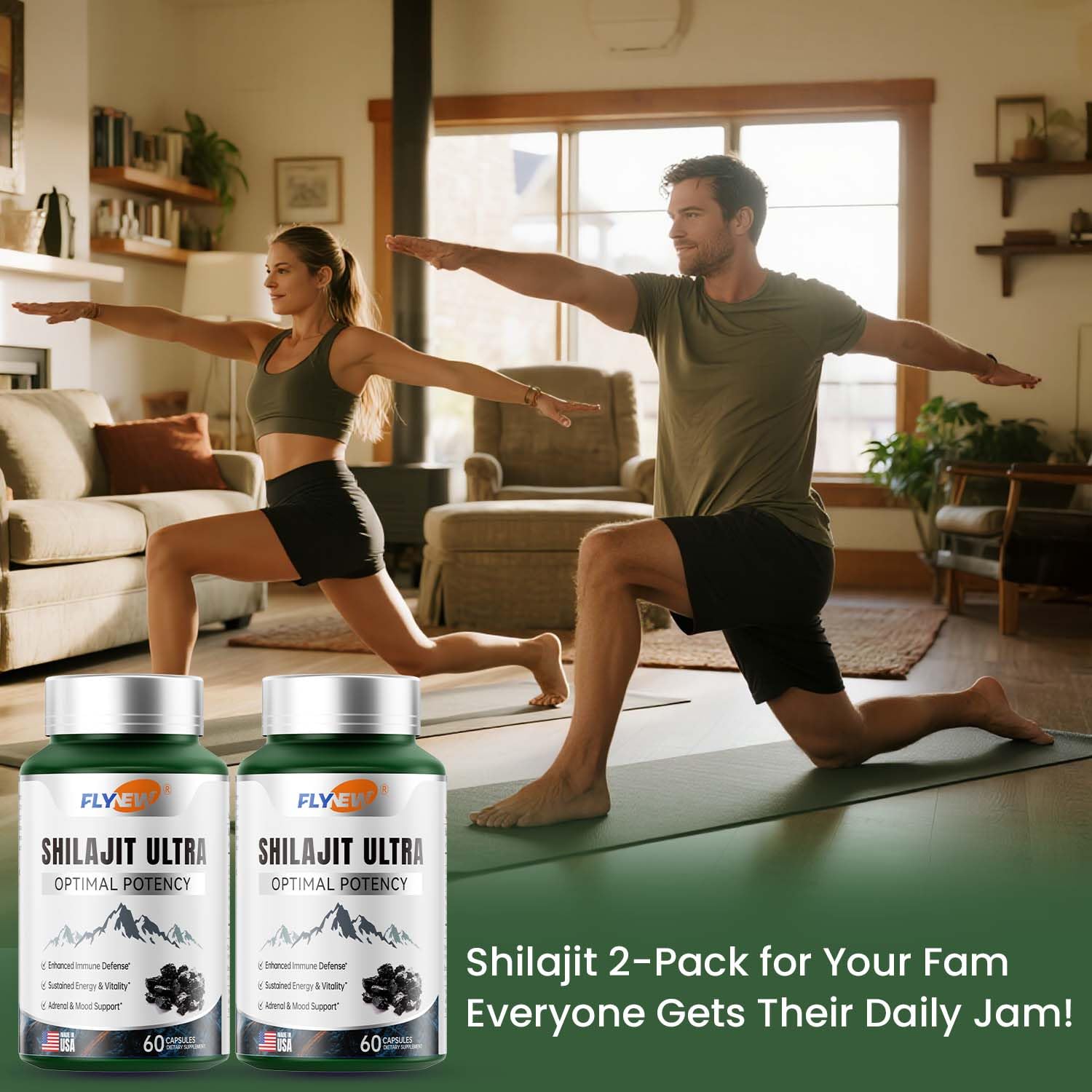 Shilajit for Men Women, Shilajit with Naturally Fulvic Acid & L-Arginine, Himalayan Shilajits for Extra Power, Stamina & Immune Support, Non-GMO, Made in USA, 60 Capsules