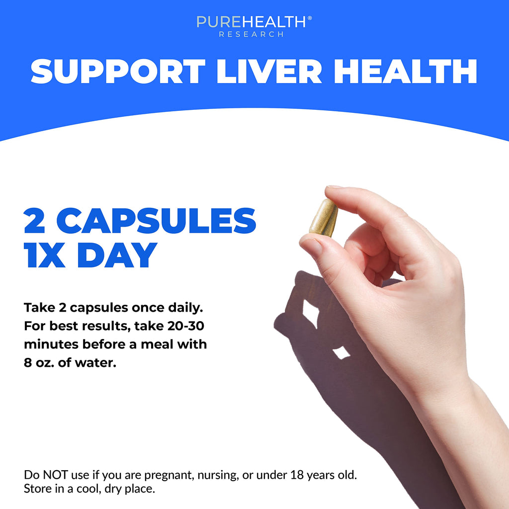 PUREHEALTH RESEARCH Liver Health – Liver Cleanse Detox & Repair Support Supplement- with Milk Thistle, Turmeric Powder, Dandelion, Artichoke, Beet Root, Ginger, L Cysteine HCL & More