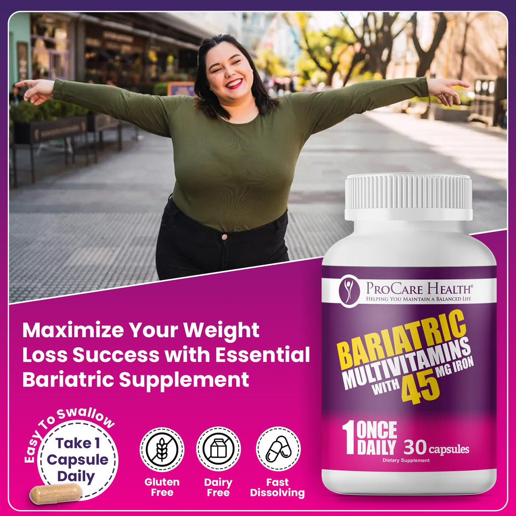ProCare Bariatric Multivitamin 45mg Iron, 90 Capsules, Once Daily
