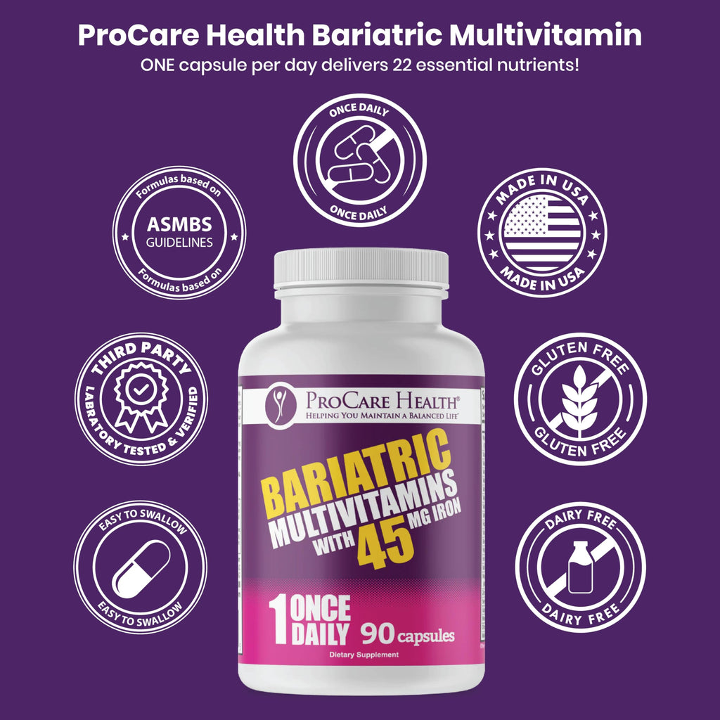 ProCare Bariatric Multivitamin 45mg Iron, 90 Capsules, Once Daily