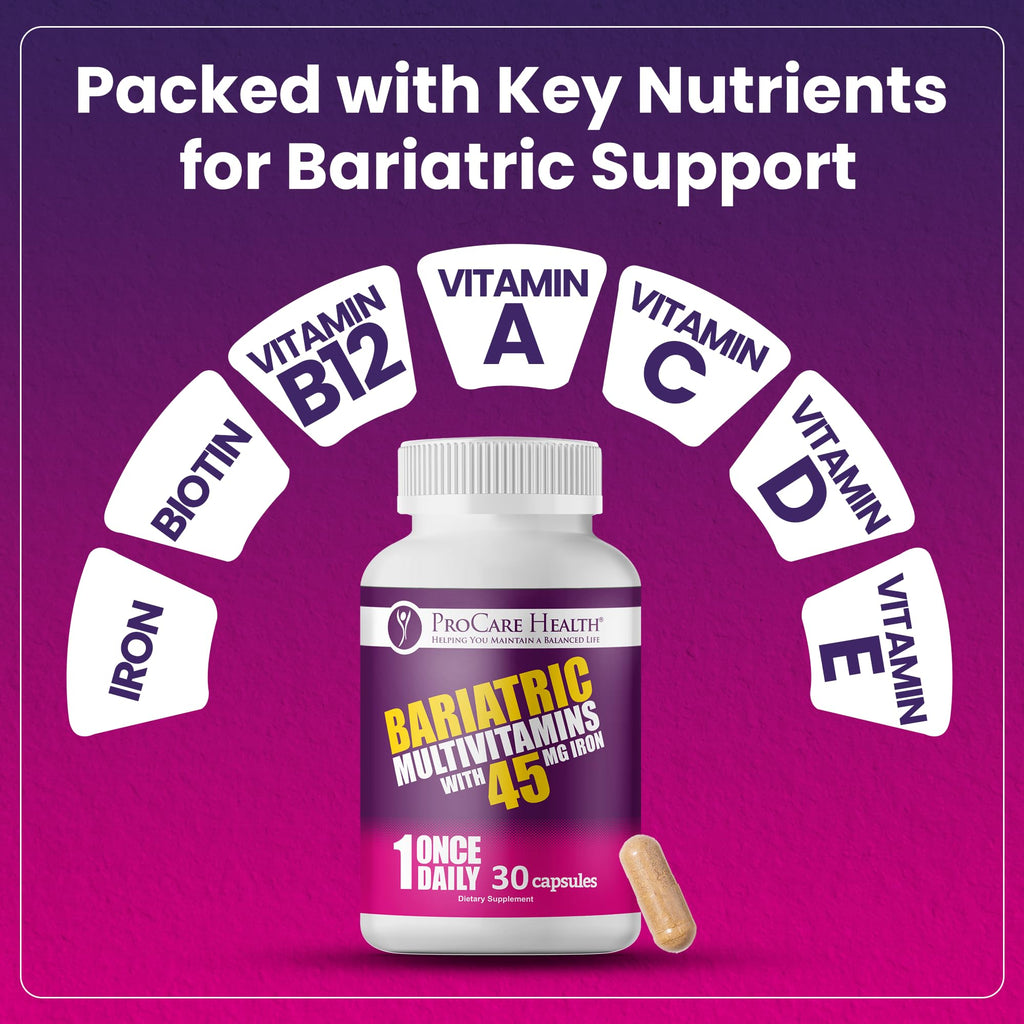 ProCare Bariatric Multivitamin 45mg Iron, 90 Capsules, Once Daily