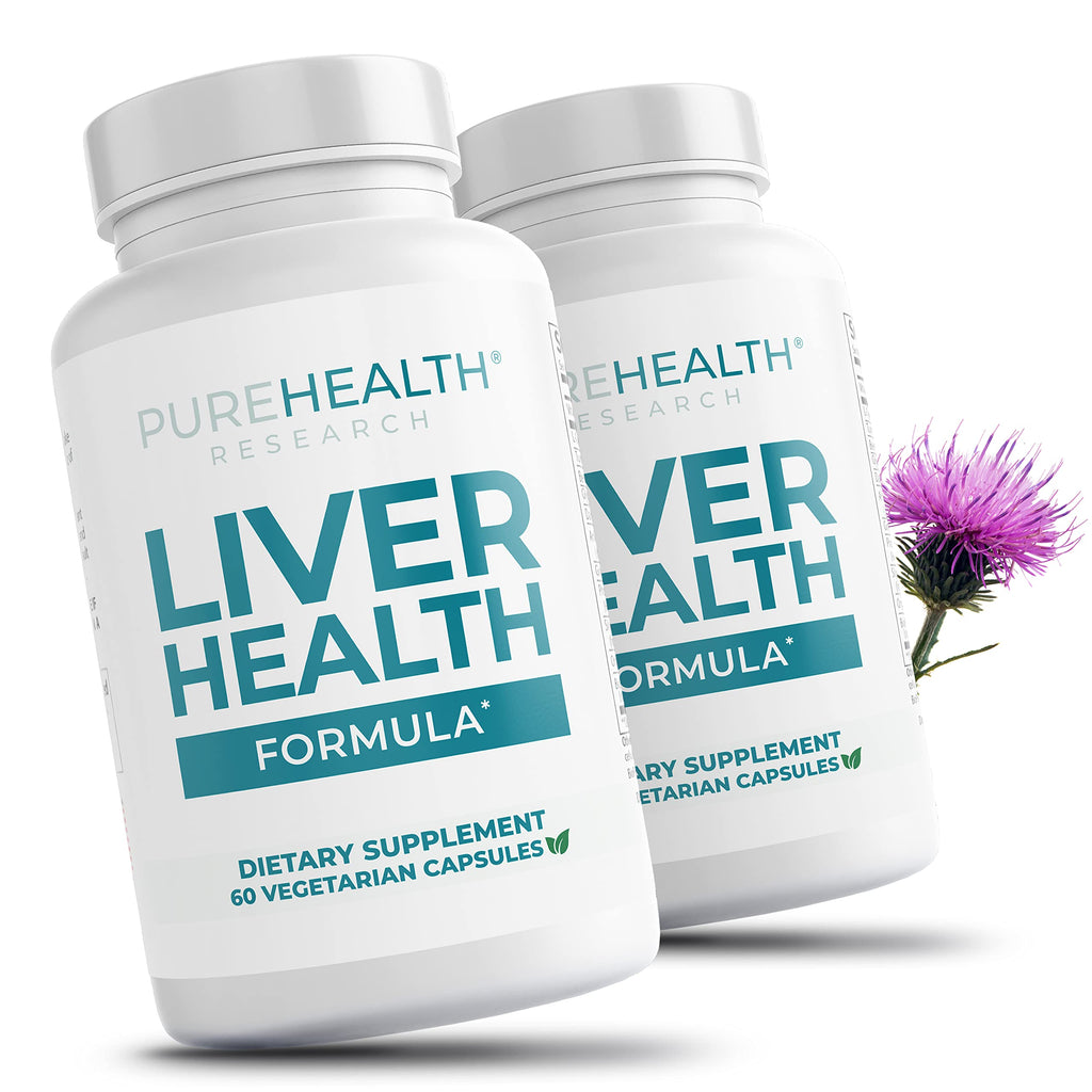 PUREHEALTH RESEARCH Liver Health – Liver Cleanse Detox & Repair Support Supplement- with Milk Thistle, Turmeric Powder, Dandelion, Artichoke, Beet Root, Ginger, L Cysteine HCL & More
