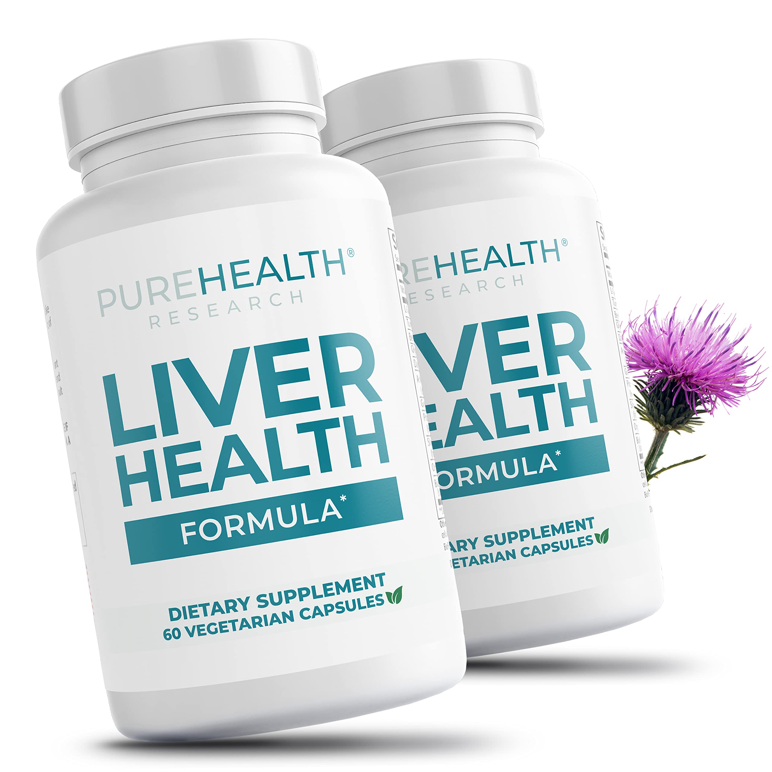 PUREHEALTH RESEARCH Liver Health – Liver Cleanse Detox & Repair Support Supplement- with Milk Thistle, Turmeric Powder, Dandelion, Artichoke, Beet Root, Ginger, L Cysteine HCL & More