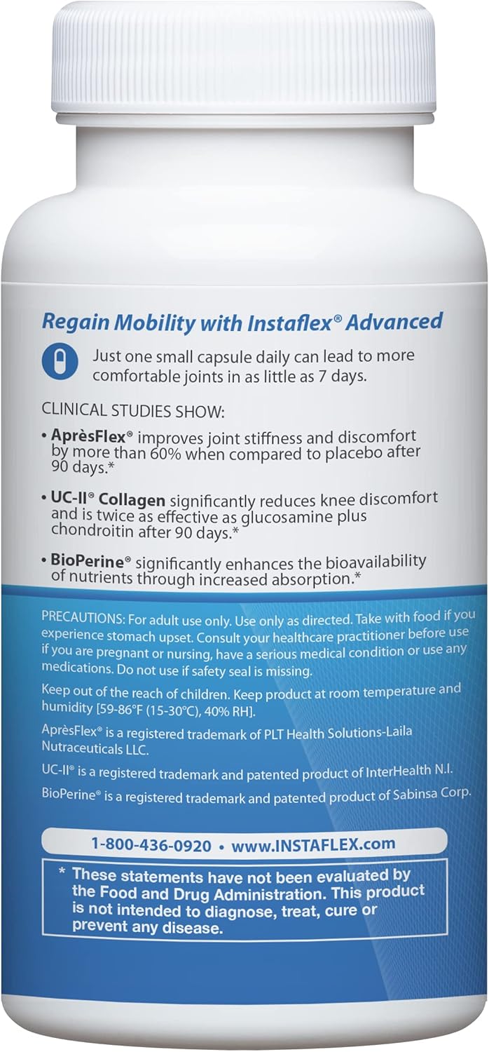 Instaflex Advanced Joint Support Supplement – Complete Mobility & Comfort Formula (30 Count)