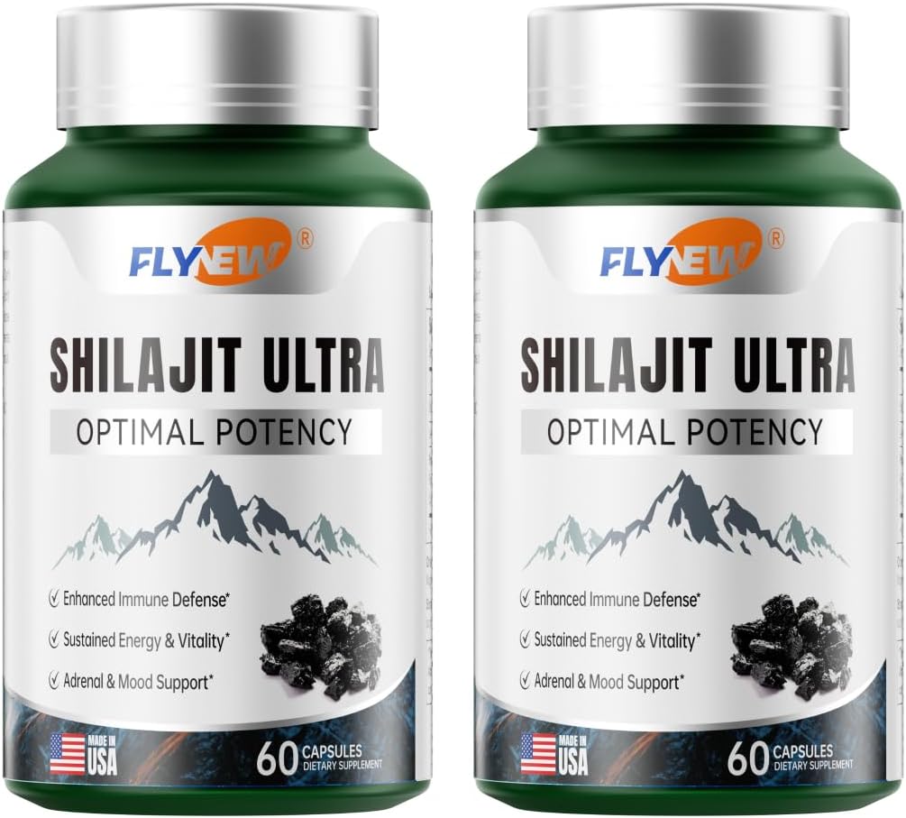 Shilajit for Men Women, Shilajit with Naturally Fulvic Acid & L-Arginine, Himalayan Shilajits for Extra Power, Stamina & Immune Support, Non-GMO, Made in USA, 60 Capsules